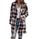 thumbnail image 1 of Abrigo PRETTYGARDEN Shacket a Cuadros Mezcla de Lana Marrón Grande, 1 of 8