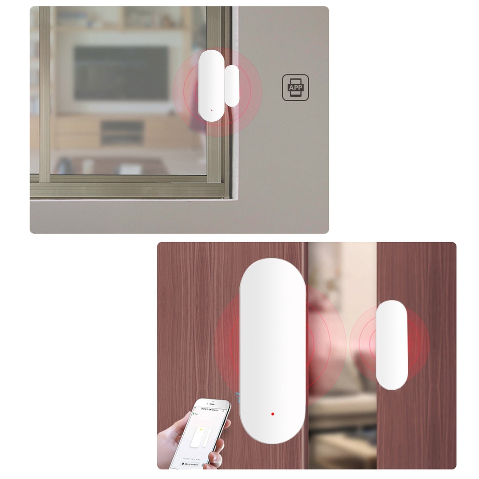 NFTIGB WiFi Smart Door Window Sensor Alarm Magnetic Home Security System Door Open Alert with APP Remote Control for Garage, Apartment, Dorm, Shop and Office