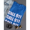 thumbnail image 3 of Call 911 Women Royal Blue T-Shirt, Female XX-Large, 3 of 4