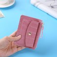 thumbnail image 3 of Cartera Sencilla para Mujer Llavero Cuero Tarjetero Pequeño Monedero (rosa) Rojo, 3 of 9