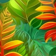 thumbnail image 6 of JRXY Palm Leaves with Lush Branches and Leaves, Tropical Jungle Palm Leaves with Charming Colors Round Tablecloth White, 6 of 8