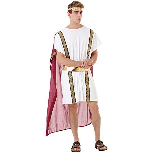 Boys Roman Emperor King White Toga Caesar Greek Childs Kids Fancy Dress Costume 