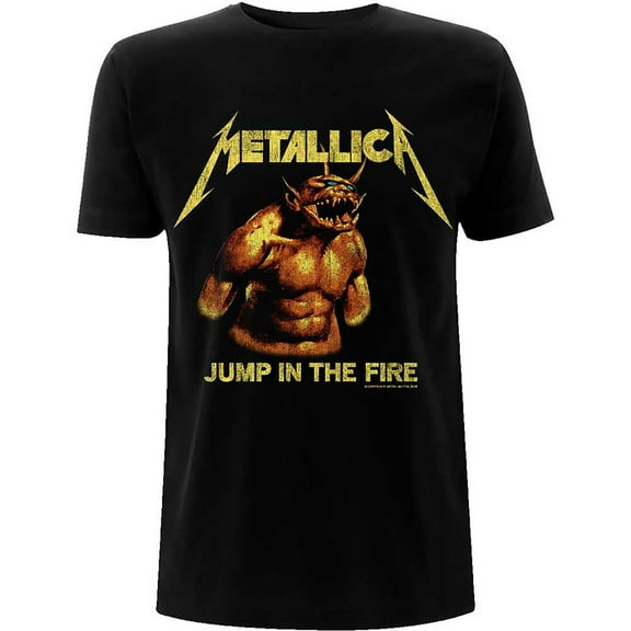 Men's Metallica Jump In The Fire Vintage T-shirt Small Black