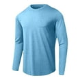 thumbnail image 7 of 50% Off Clear! Long Sleeve Tops for Men Solid Color Sunscreen Is Lightweight Breathable And Solid Color Long Sleeved Light Blue, L, 7 of 7