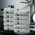 thumbnail image 2 of Hvmvliv Rectangular Towels For Bathroom 10 Pcs Bath Towels Set For Bathroom Cotton Thick Soft Absorbent Towel Set Of 10 Household Wash Face Gift Towel Gray, 2 of 8