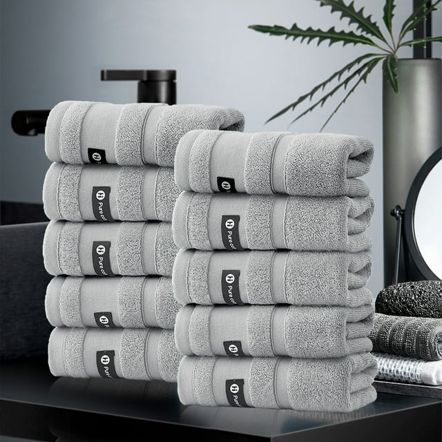 Juego de 2 almohadas Lisbinx (10 toallas rectangulares), suaves y absorbentes, ideales para uso diario.