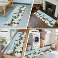 thumbnail image 5 of Spring Flowers 2'x6' Runner Rugs for Hallway Kitchen Bedside Non Slip, White Magnolia Blossom Botanical Blue Green Entryway Rug Runners with Rubber Backing, Long Carpet Runner for Laundry Room, 5 of 8
