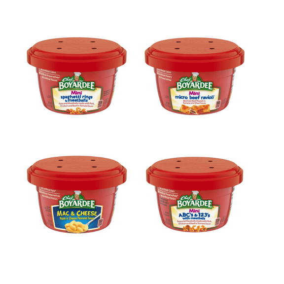 Chef Boyardee Pasta Bowl Assortment – 12 Variety Pack of 7.5 oz Ready-to-Serve Meals