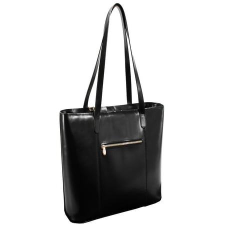 Ladies Top Grain - McKlein ALYSON, Ladies' Tote with Tablet Pocket, Top Grain Cowhide Leather, Black (97535)