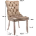 thumbnail image 7 of JESTOP Velvet Dining Chairs Set of 2, Tall Back Side Chair, Modern Upholstered High-end Tufted Side Chair with Button Back Ring, Solid Wood Legs (Khaki), 7 of 7