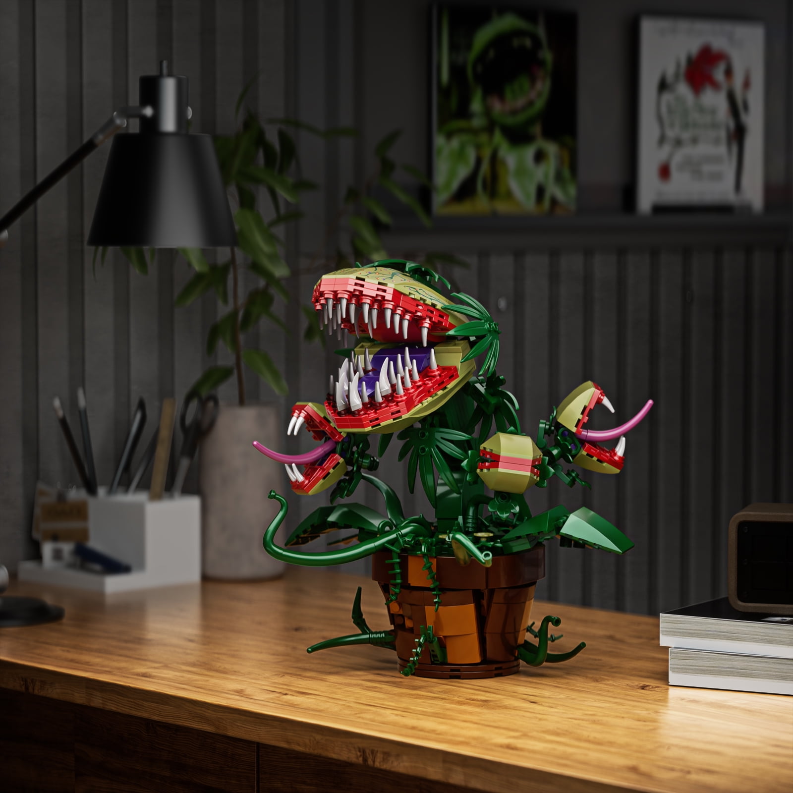 Audrey II Building Block Kit Piranha Plant Flower Building Toys Horrors Shop Cannibal with Openable Mouth Collectible Gift for Tv Fans Friends Birthday Christmas Halloween
