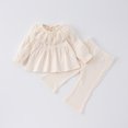 thumbnail image 1 of Korean Baby Girls' Clothes Set 0-4Y Lace Lotus Leaf Collar Top and Pants 2pcs Children's Outfit Spring Kid's Doll Shirt Suit, 1 of 6