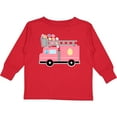 thumbnail image 3 of Inktastic Easter Fire Truck Egg Hunt Bunny Boys or Girls Long Sleeve Toddler T-Shirt, 3 of 5