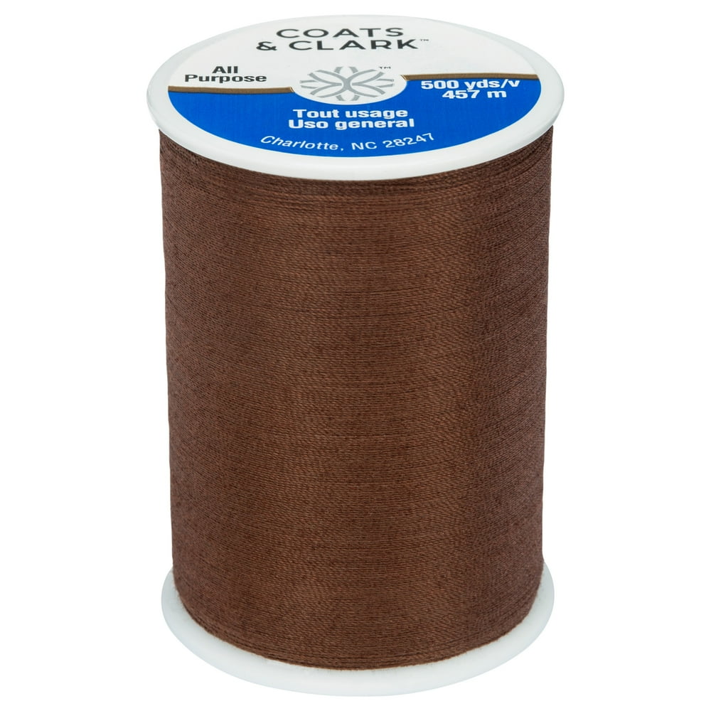 Coats & Clark All Purpose Dark Brown Polyester Thread, 500 Yards