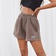 thumbnail image 5 of Pantalones cortos deportivos de mujer Cintura elástica Cierre con cordón Piernas anchas Pantalones cortos de verano de estilo casual Gris XL, 5 of 7
