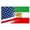 Blue, variant on US and Old Iran Friendship Flag , USA and Former Iran Historic Flags with Sun Lion, Persia Iranian Banner UV Resistant , Double Stitched, Brass Grommets and Strong Header
