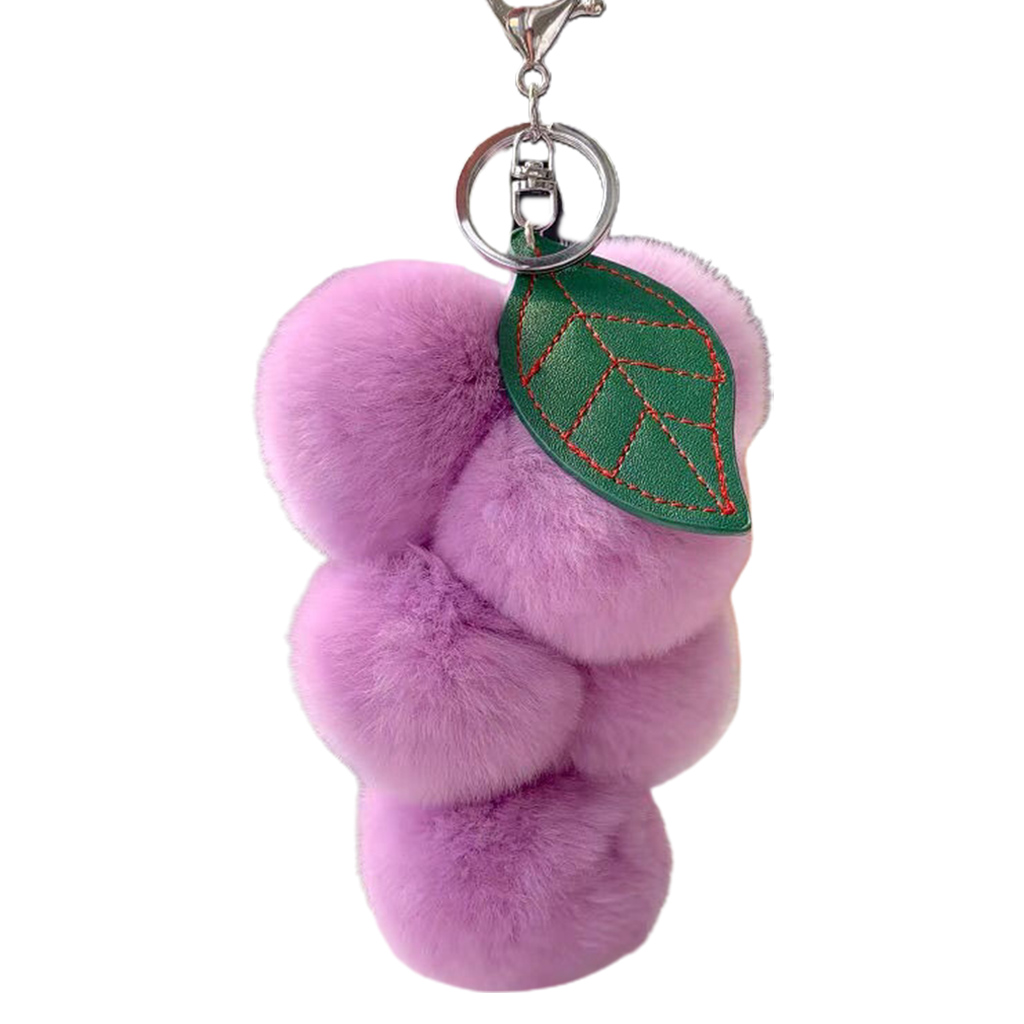 fluffy pom poms keychain