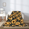 thumbnail image 2 of Hirioo Scottish Blue Plaid Sunflower for Flannel Blanket, Cozy and Warm Throw for Bed or Couch ,Perfect for All Seasons-80"x60", 2 of 6