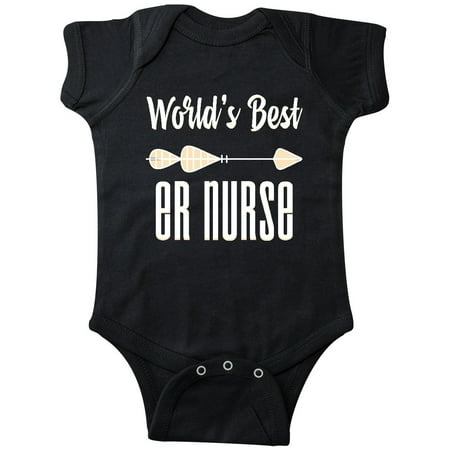 

Inktastic Gift for ER Nurse Arrow World s Best (White) Gift Baby Boy or Baby Girl Bodysuit