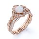 thumbnail image 4 of JeenMata Anillo de Bodas de 1,75 Uds con Halo de Moissanita y Ópalo de Fuego de Talla Redonda Vintage en Oro Rosa de 18 K sobre Plata, 4 of 6
