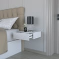 thumbnail image 4 of Nightstand : Wall-Mounted Floating Bedroom Nightstand, White, 4 of 7