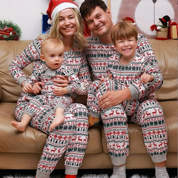 Christmas Pajamas Set Couples Family Matching Xmas Pjs Mother Kids Mommy Daughter Child Daddy Son Long Sleeve Printed 2023 New
