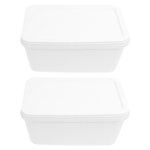 2pcs 3 Litres Refrigerator Ice Cream Storage Container Freezer Ice Cream Tub