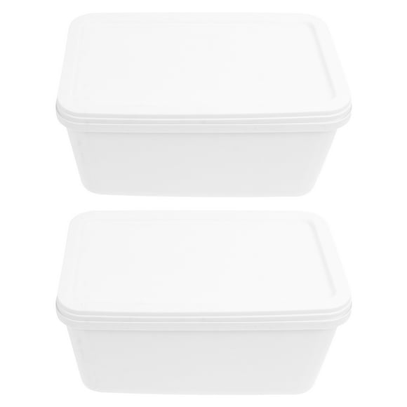 MIANGASTORE 2pcs 3 Litres Long Scoop Ice Cream Freezer Container for Homemade Ice Cream