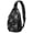 Halloween Spider Webs, variant on Halloween Vintage Stamp Collage Pattern Sling Backpack, Unisex Daily Travel Sling Pack with Side Mesh Pockets, Earphone Hole Port Gift Ideas for Travel Shopping Commuting