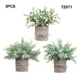 thumbnail image 4 of Wosthever 3 unids/set plantas verdes simuladas para decoración de escritorio añaden vitalidad al conjunto de bonsái artificiales del espacio Decoración TZ071Pulsador cilíndrico, 4 of 6