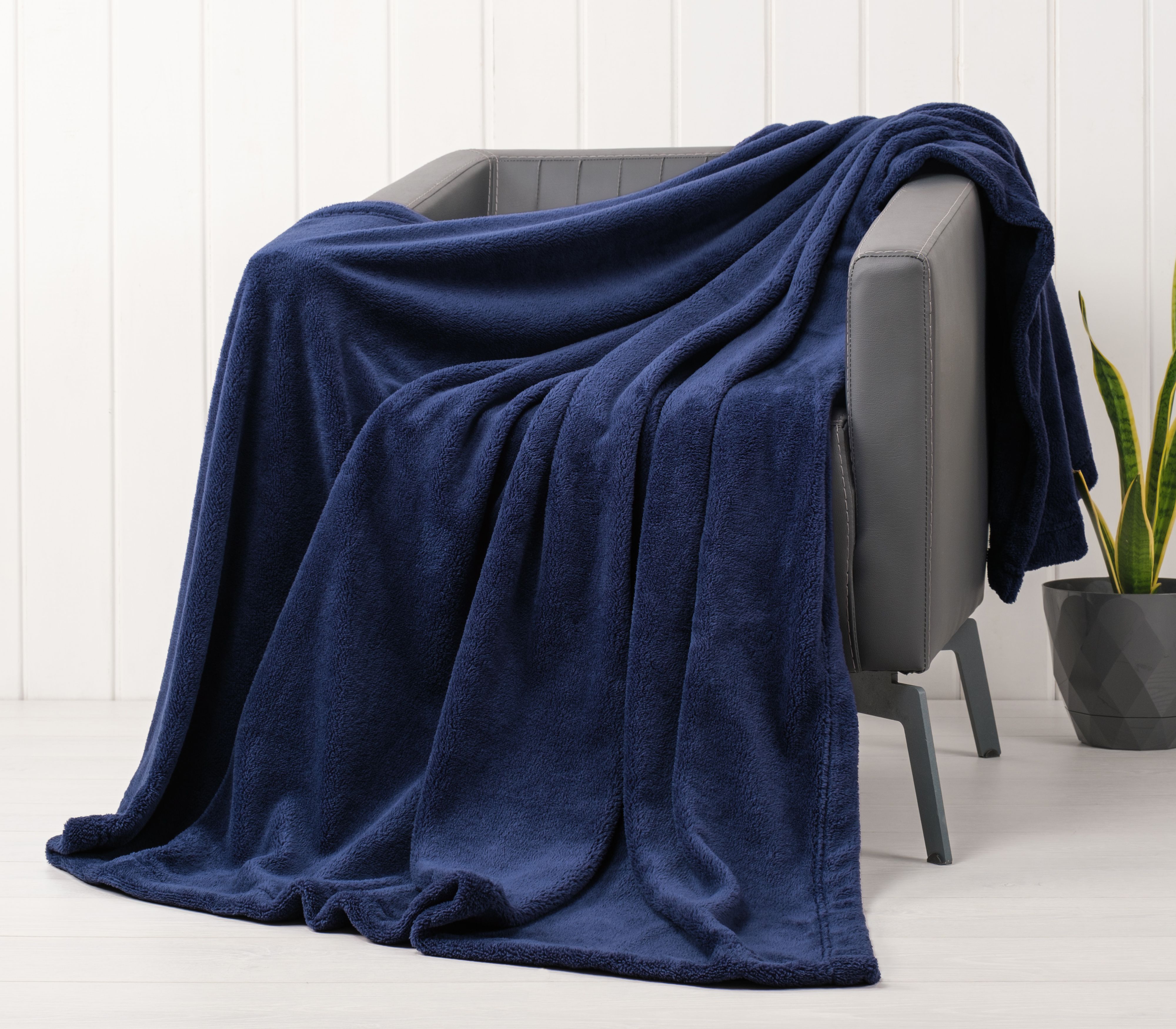 American Soft Linen Bedding Fleece Blanket Twin Size 60x80 inch Navy Blue Walmart