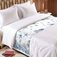 thumbnail image 3 of Ocean Starfish Bed Runner for Queen Size Bed, Nautical Coastal Sea Jellyfish Seahorse Coral Seaweed Seashell Soft Bedding Scarf Bedding Protector Slipcover Sofa Throw for Bedroom Hotel Guesthouse, 3 of 8