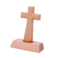 thumbnail image 4 of Estatua de cruz de madera de pie, cruz de mesa de recuerdo religioso para capilla, Pascua, Cabeza cuadrada, 4 of 9