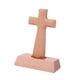 thumbnail image 4 of Estatua de cruz de madera de pie, cruz de mesa de recuerdo religioso para capilla, Pascua, Cabeza cuadrada, 4 of 9