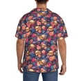 thumbnail image 3 of KLL Skull colorful daisy Print Men's Shirt Short Sleeve Button Down Summer Cuba Beach Shirts- XX-Large, 3 of 5