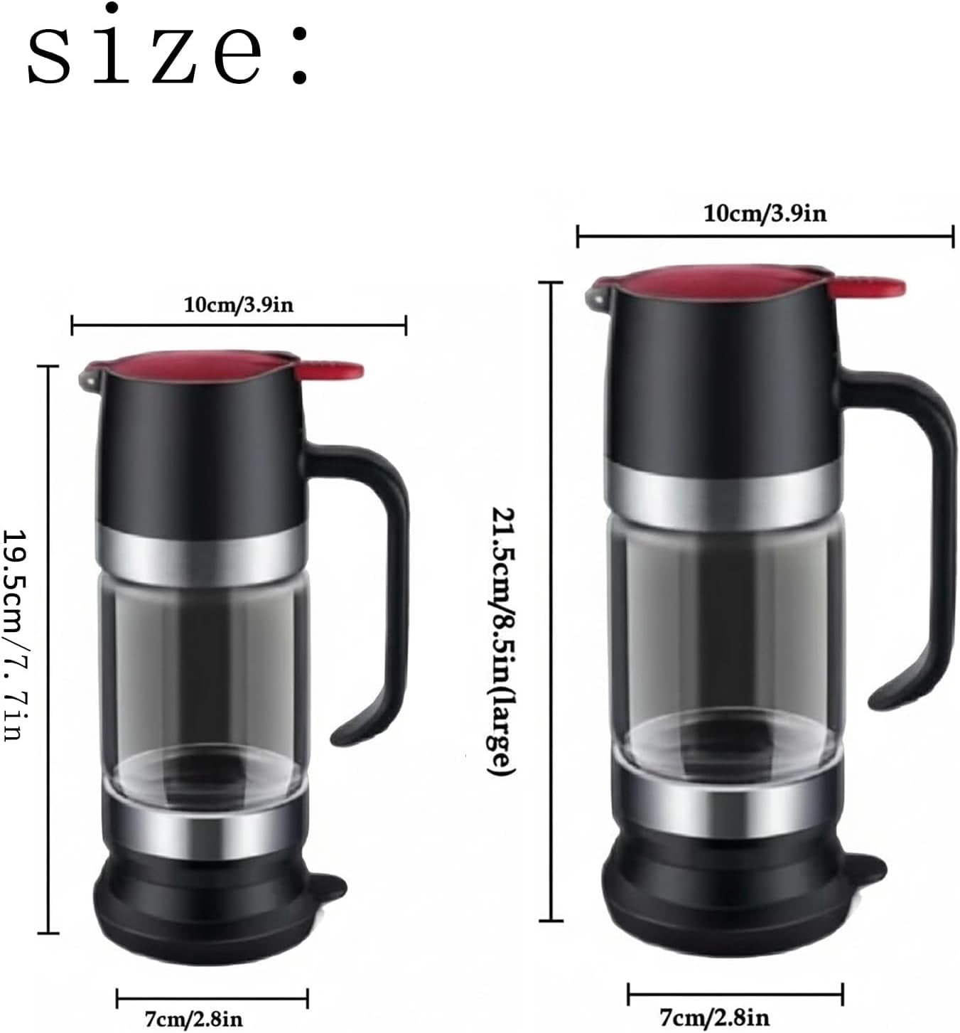 2026 Upgraded Honey Dispenser No Drip, Refillable Glass Honey Jar with Handle, Multiple Uses Glass Mess Free Syrup Dispenser, Easy to Operate, for Coffee Tea Pancake Bread (Black-L)