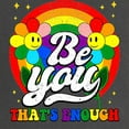 thumbnail image 2 of CafePress - Be You Pride Lgbtq Gay Lgbt Ally Rainbow Retro Vi Women's Maternity T Shirt - Maternity Dark T-Shirt, 2 of 3