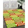 thumbnail image 3 of Ahgly Company Machine Washable Indoor Round Transitional Slime Green Area Rugs, 4' Round, 3 of 7