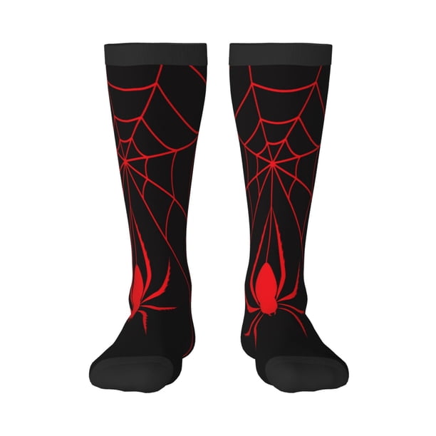 Balery Red Spider Calcetines novedosos Calcetines deportivos Calcetines hasta la rodilla Calcetines de algodón Calcetines originales y geniales