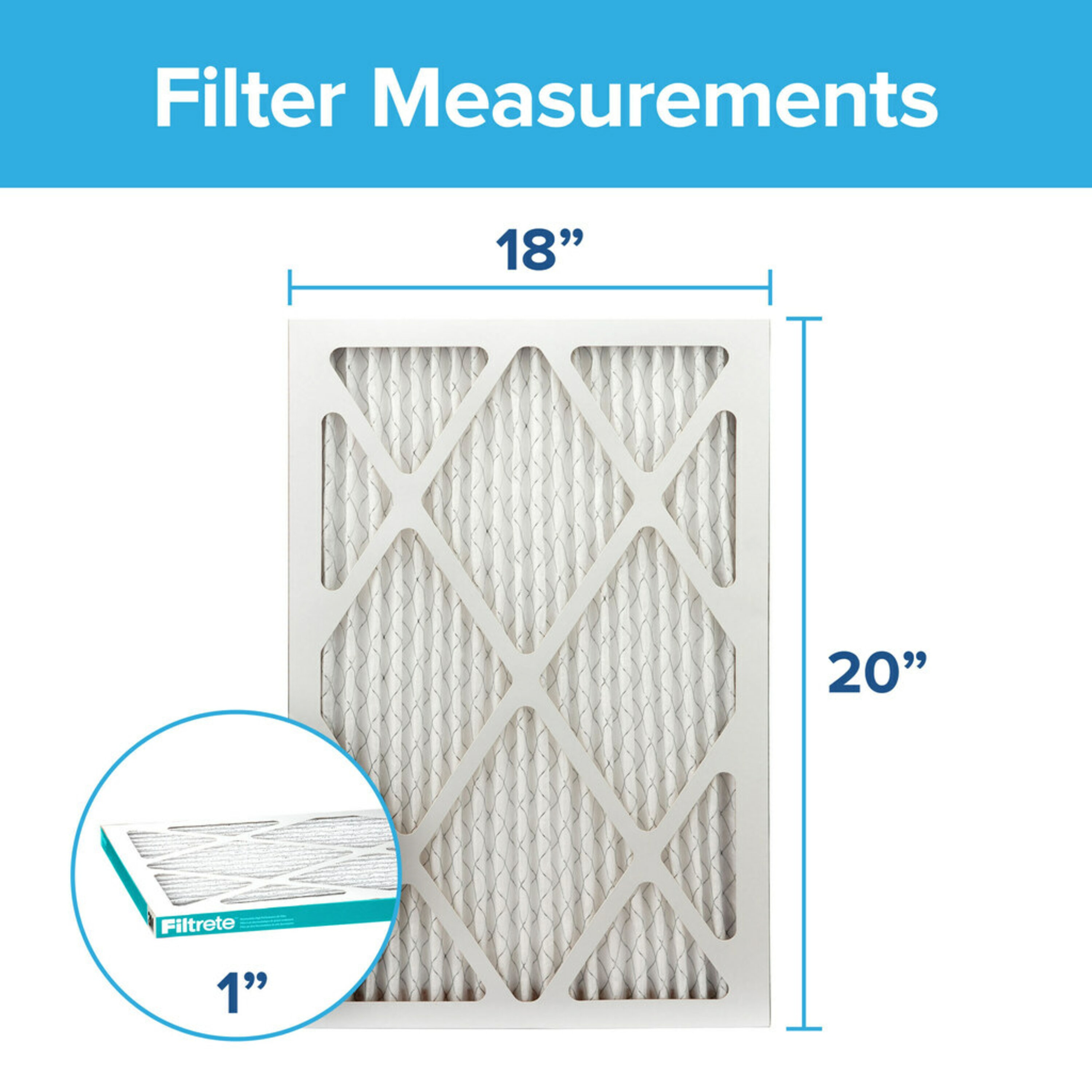 Filtrete by 3M, 18x20x1, MERV 11, Allergen Reduction HVAC Furnace Air Filter, Captures Pet Dander and Pollen, 1200 MPR, 1 Filter