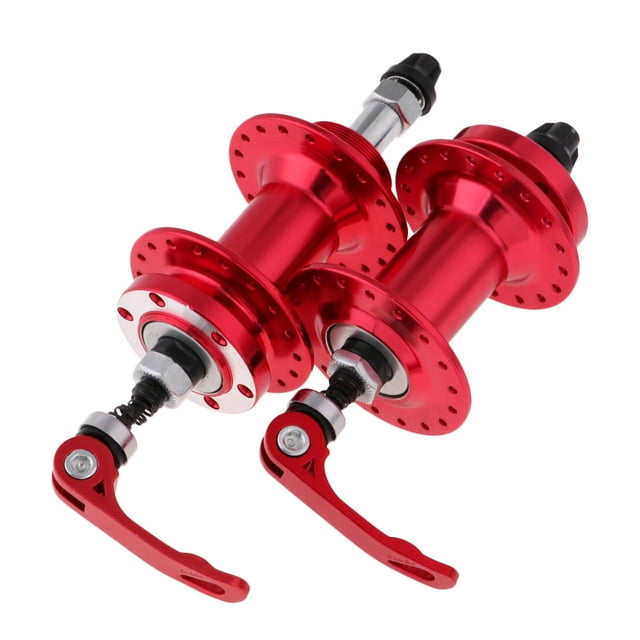 koolsoo 1 Pair Bike Front & Rear Hub Disc Brake Hub Set 36Hole w/ Quick Release Red