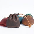 thumbnail image 6 of Qumonin Vintage Leather Coin Pouch - Drawstring Purse for Men & Women (Brown), 6 of 6