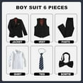 thumbnail image 2 of Lycody Boy's Formal Suit Set 6 piece Slim Fit Kids Tuxedo Suits for Wedding Teen Toddler Boy Dress Suit Outfit, 2 of 7