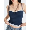 thumbnail image 6 of Rdhnmea Women Y2k Cami Tank Tops  Sexy Lace Trim Spaghetti Strap Camisole Backless Summer Going Out Crop Top Streetwear, 6 of 9