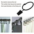 thumbnail image 4 of Juego de anillos para cortinas para colgar en la decoración de interiores, de metal resistente al óxido y con deslizamiento suave, 20 piezas de aros de metal macizo negro, 4 of 5