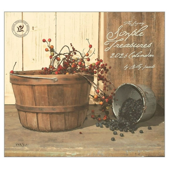 Legacy Publishing Group, Simple Treasures by Billy Jacobs 2026 Wall Calendar, 13.38'' X 12.13'', 12-Month Calendar with Stapled Binding