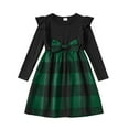 thumbnail image 3 of FYMNSI Mommy and Me Christmas Dresses Long Sleeve Plaid Dress Xmas Party Mom Daughter Photoshoot Matching Outfits (Girl 3-4T), 3 of 5