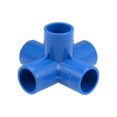 thumbnail image 1 of Unique Bargains Raccord de Tuyau en PVC Coude 5 Voies, Catégorie de Meubles, Raccords d'Angle en Tee de Taille 1/2 Pouce Bleu 5Pcs, 1 of 3