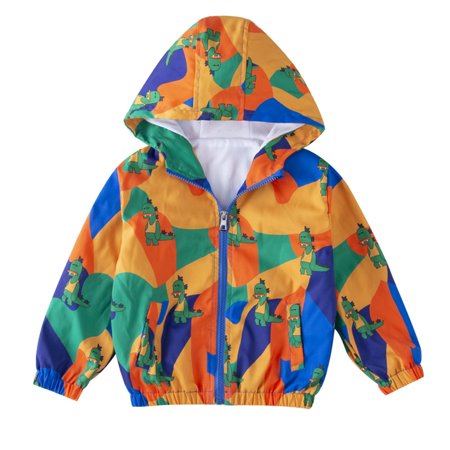 

Winter Savings Clearance! Dezsed Winter Jacket Kids Boy Fashion Long Sleeved Coat Cartoon Printed Hooded Jacket With Zipper Kids Clothes Girls Children Outerwear 1-7 Years