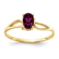 thumbnail image 1 of Solid 14k Yellow Gold 6x4mm Oval Rhodolite Garnet January Red Gemstone Engagement Ring Size 7.5, 1 of 2